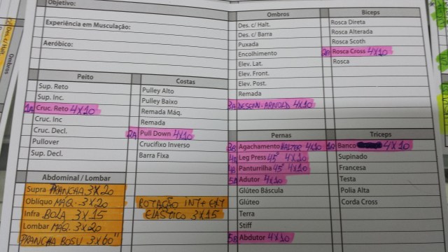 Treino novo da Selênia.